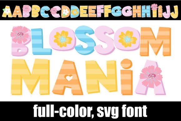 Blossom Mania: A Vibrant Color Font for Editorial Design