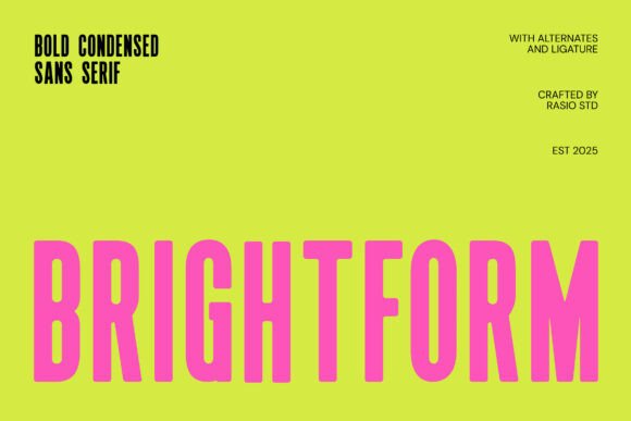 Brightform Bold Condensed Sans Serif Typeface