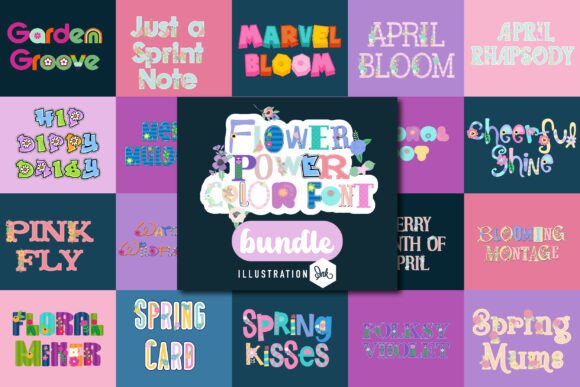 Flower Power Color Font Bundle Review for Small Business Branding