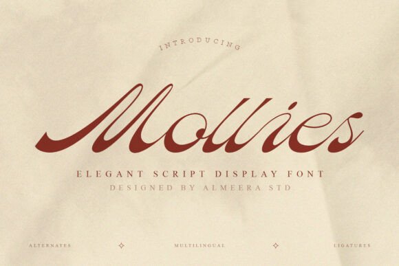Mollies: A Sophisticated Script Display Font for Editorial Design