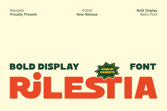 Rilestia: A Bold Retro Display Font for Editorial Design