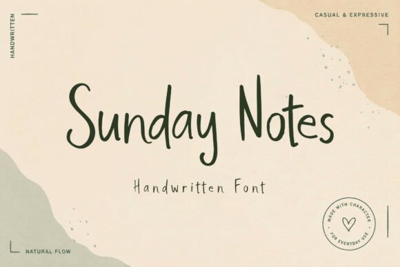 Sunday Notes: A Handwritten Typeface for Editorial Design